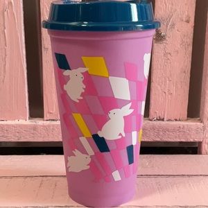 Starbucks Easter/Spring Pink Bunny Hot/Cold Plastic Cup